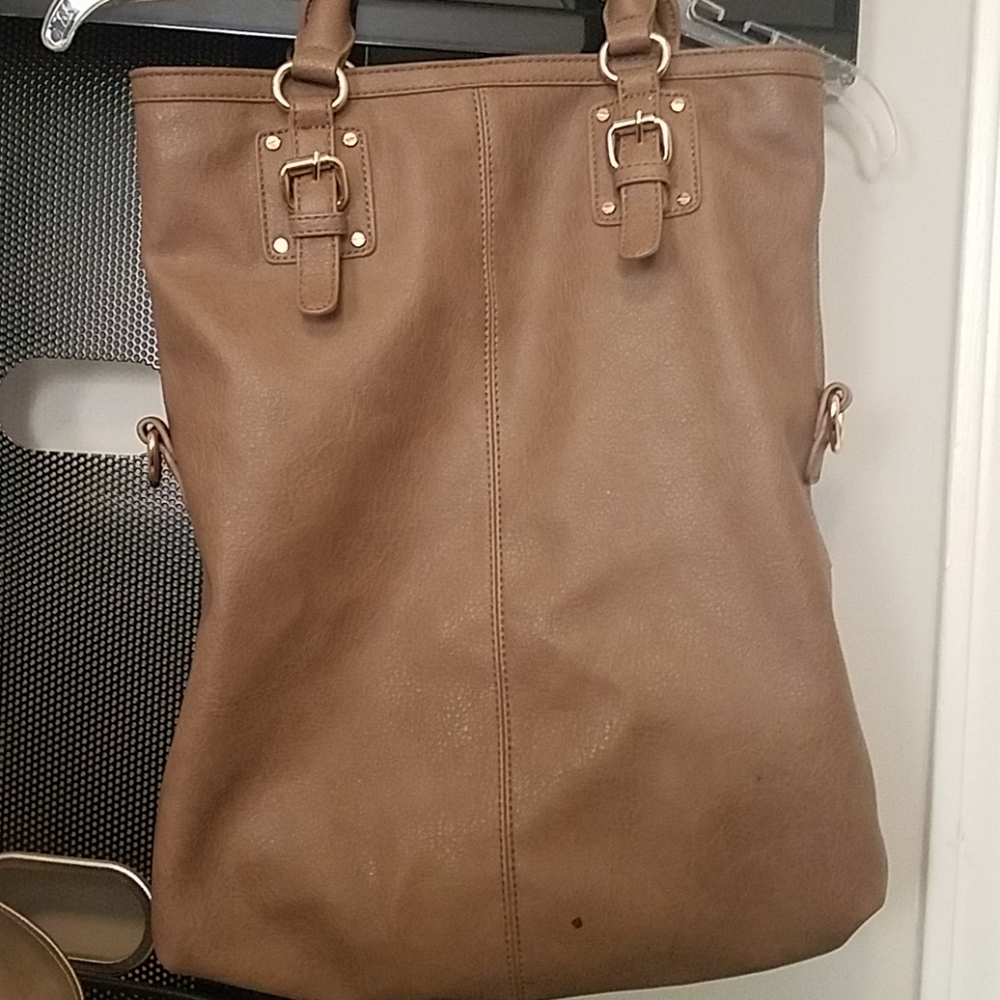 Tan Leather Hobo Style Tote